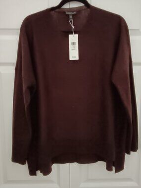 Eileen Fisher Lightweight Wool Blend  Box top  Sweater NWT MSRP $198
